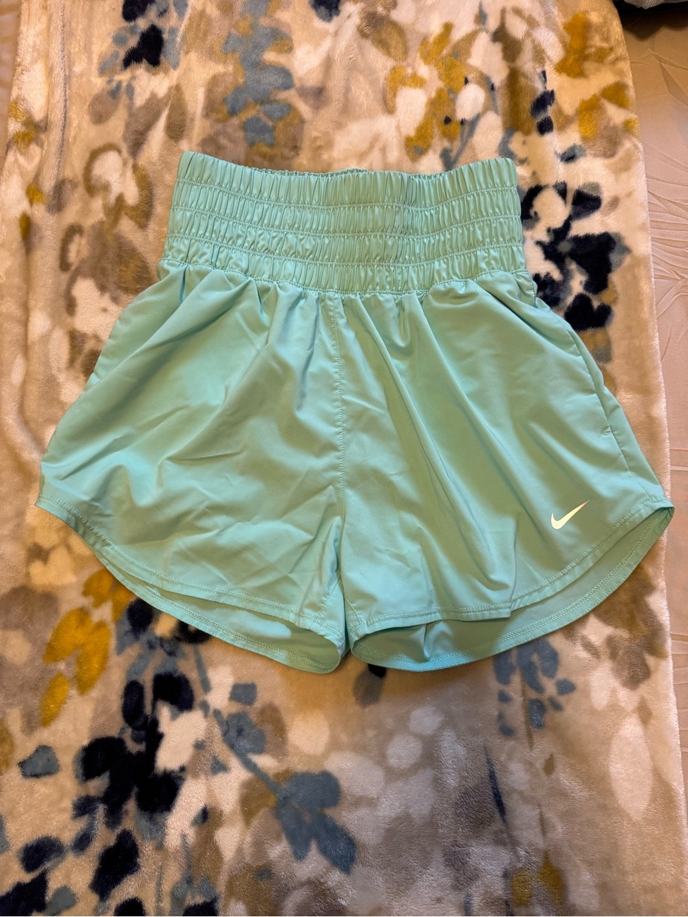 Nike Women's Mint Green High Waist Athletic Shorts